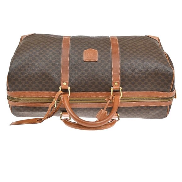 CELINE Logo Macadam Pattern Travel Hand Bag PVC Leather Brown GHW Italy - Picture 6 of 14